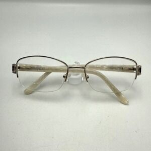 Splendor SP 4006 YG Eyeglasses Gold White Pearl Semi-Rimless Frames 54-18-135